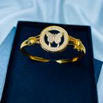 Butterfly Charm Bangle – Gold-Plated & Zirconia Accents