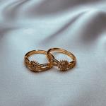 Radiant Sunburst Gold Adjustable Ring with Sparkling Crystals